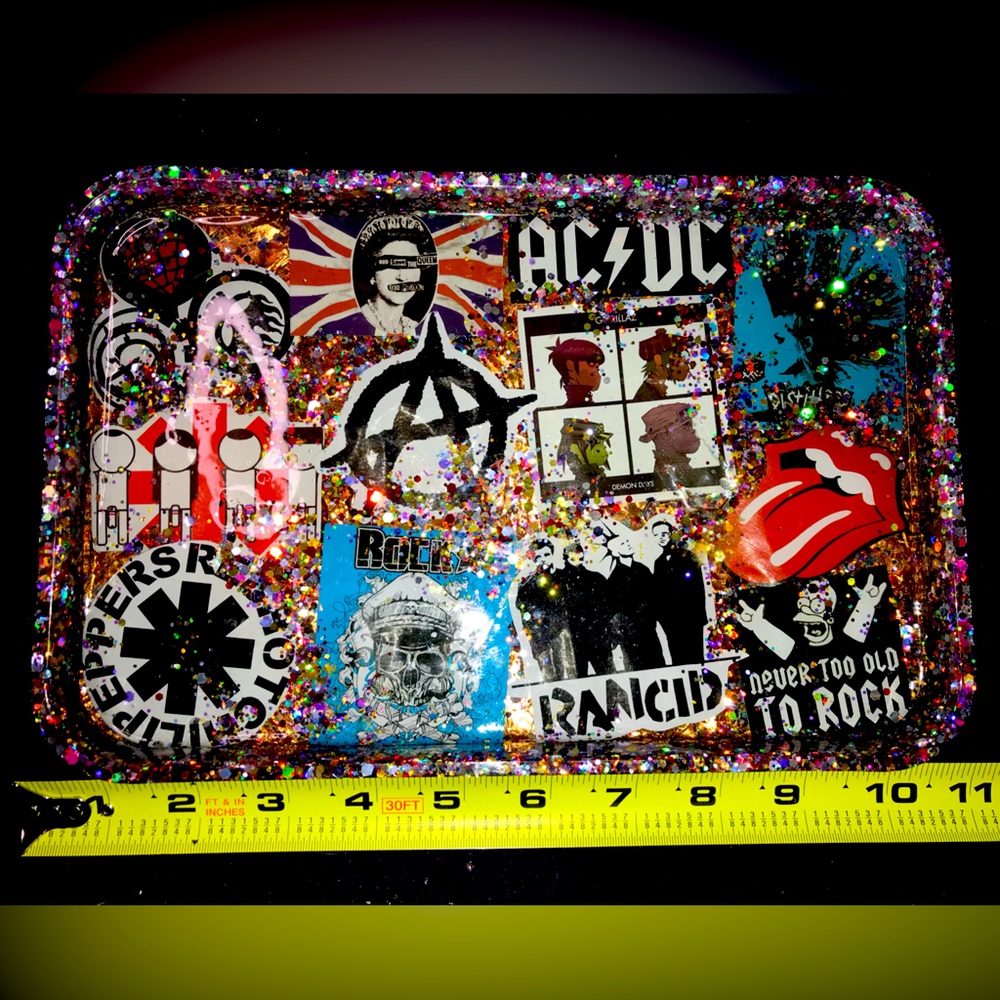 Music Epoxy Resin Mixed Media Multipurpose Tray